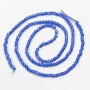Small beads spinel (synth.) ultramarine blue faceted ball, diameter 2mm+/- on a thread, length 37cm