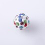 Shambala Bead, White with Coloured Rhinestones, 10mm Diameter, Pack of 9