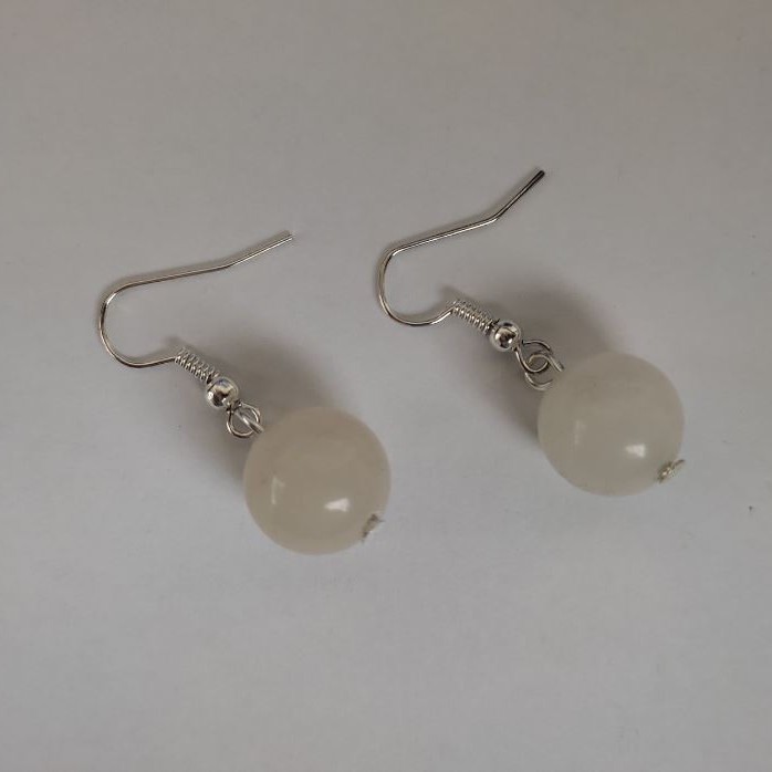 Rock Crystal Earrings (Acrylic), 12mm Diameter, 33mm Length