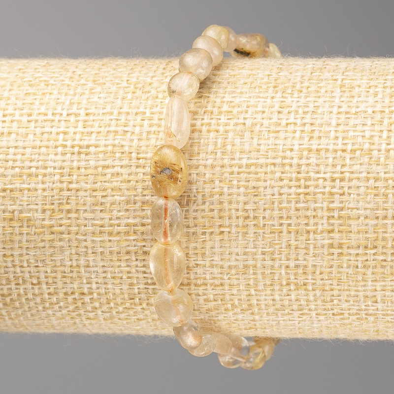 Citrine Stone Bracelet, Tumbled, Diameter 7x7mm+/-, on Elastic, Length 18cm+