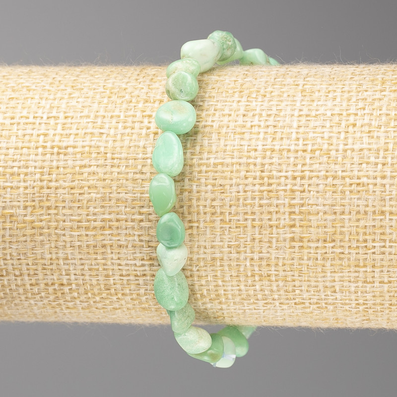 Chrysoprase Stone Bracelet, Tumbled, 8x10mm+/- Diameter, on Elastic Band, 18cm+ Length