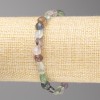 Fluorite Stone Bracelet, Tumbled, 6x6mm+/- Diameter, on Elastic Band, 18cm+ Length