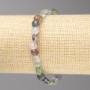 Fluorite Stone Bracelet, Tumbled, 6x6mm+/- Diameter, on Elastic Band, 18cm+ Length