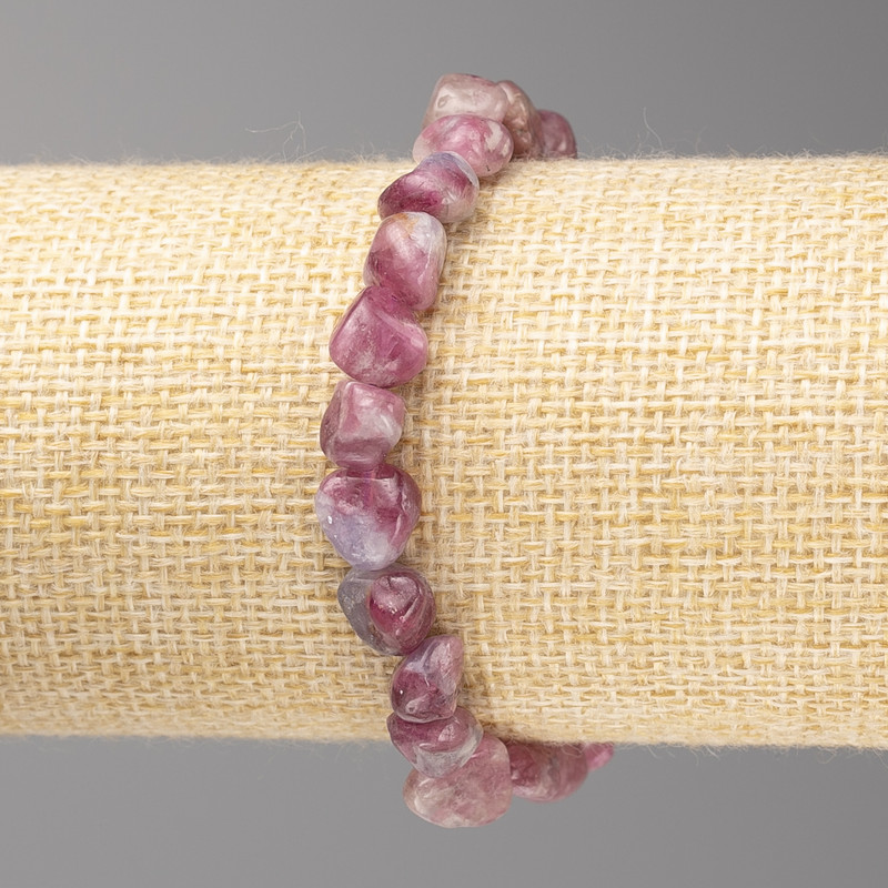 Tourmaline Stone Bracelet, Tumbled, 8x8mm+/- Diameter, on Elastic Band, 18cm+ Length
