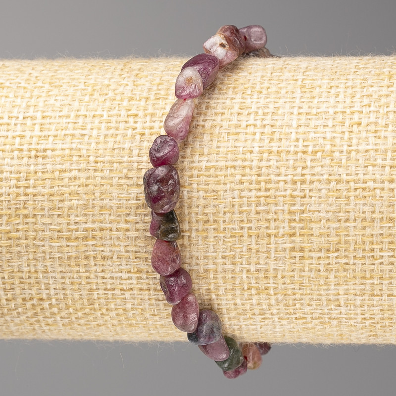 Tourmaline Stone Bracelet, tumbled, diameter 6x7mm+/- on elastic, length 18cm+