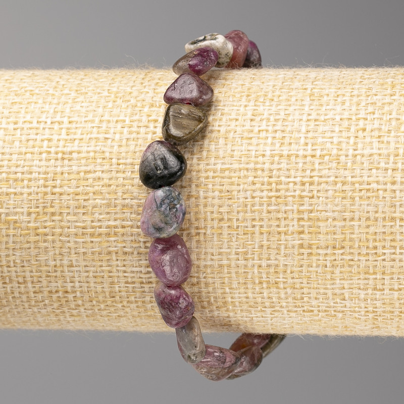 Tourmaline Stone Bracelet, tumbled, diameter 10x12mm+/- on elastic, length 18cm+