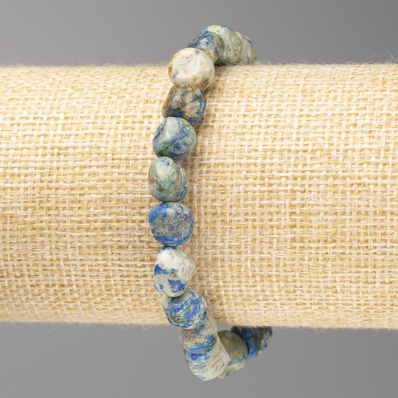 Sodalite Stone Bracelet, tumbled, diameter 10x10mm+/- on elastic, length 18cm+