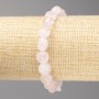 Rose Quartz Bracelet, Natural Stone Tumbled Beads, Diameter 9x11mm+/-, Length 18cm+/- (Stretch)