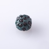 Shamballa Bead, 10mm diameter, Dark Green, pack of 9