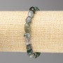 Moss Agate Stone Bracelet, Tumbled, Diameter 8x10mm +/-, on Elastic, Length 18cm+