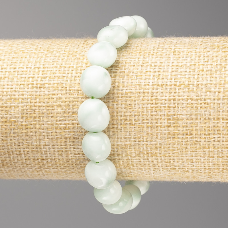 Larimar Stone Bracelet, tumbled beads, diameter 10x10mm+-, on elastic, length 18cm+