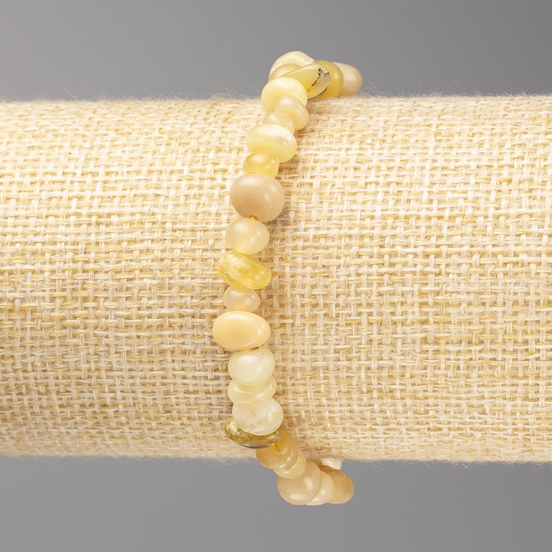 Yellow Jadeite Bracelet, tumbled beads, diameter 8x4mm+-, on elastic, length 18cm+