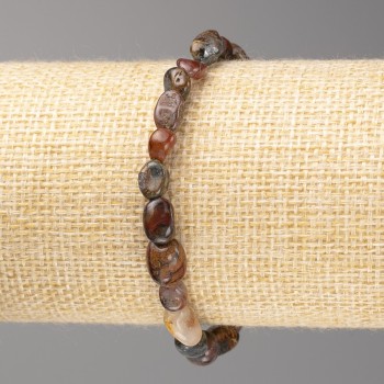 Bronzite Stone Bracelet, Tumbled, Diameter 8x6mm +/-, on Elastic, Length 18cm+
