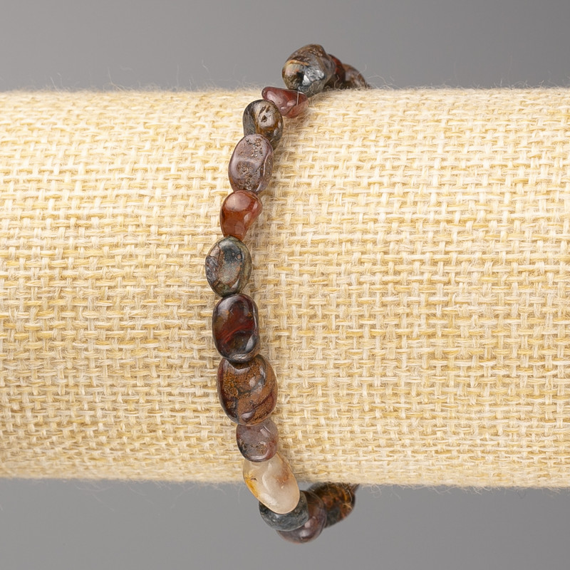 Bronzite Stone Bracelet, Tumbled, Diameter 8x6mm +/-, on Elastic, Length 18cm+