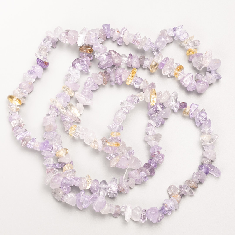 Ametrine Beads, Natural Stone Chips on Fishing Line, Diameter 8x3mm+/-, Length 80cm+