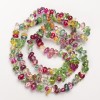 Multicoloured Tumbled Glass Beads on Fishing Line, Diameter 8x4mm+/-, Length 80cm+