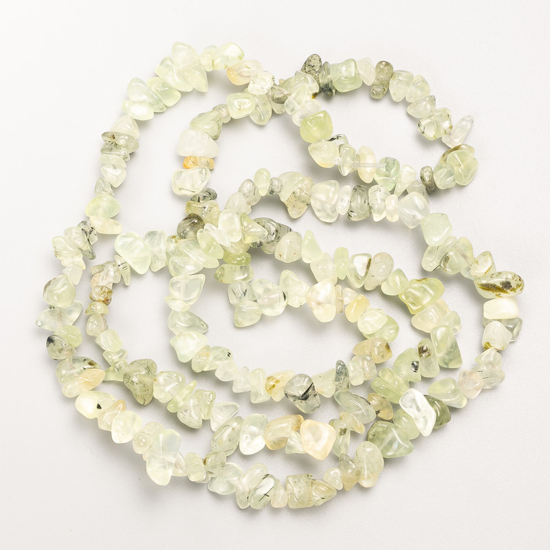 Rutilated Quartz "Angel Hair" Beads, Natural Stone Chips on Fishing Line, Diameter 9x4mm+/-, Length 82cm+