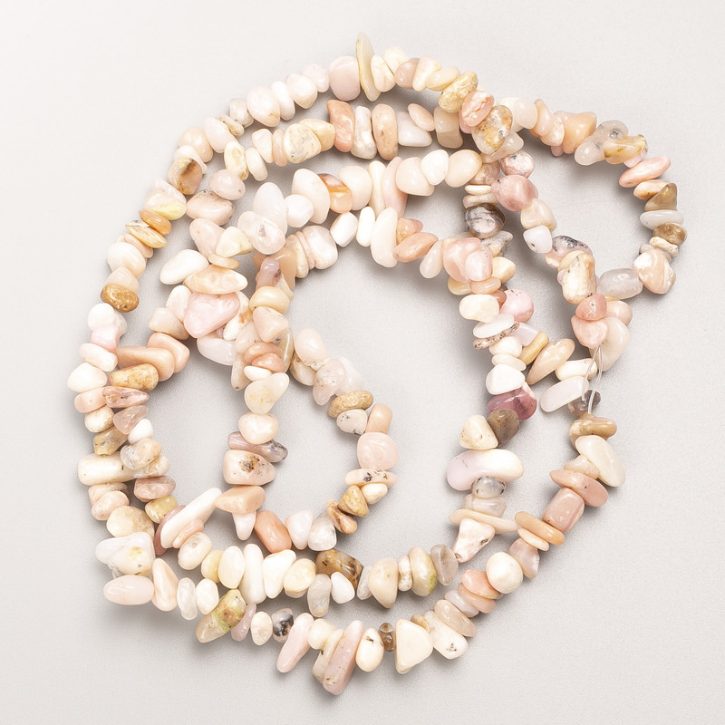 Pink Opal Natural Stone Chip Beads on a Strand, Diameter 9x4mm+-, Length 80cm+