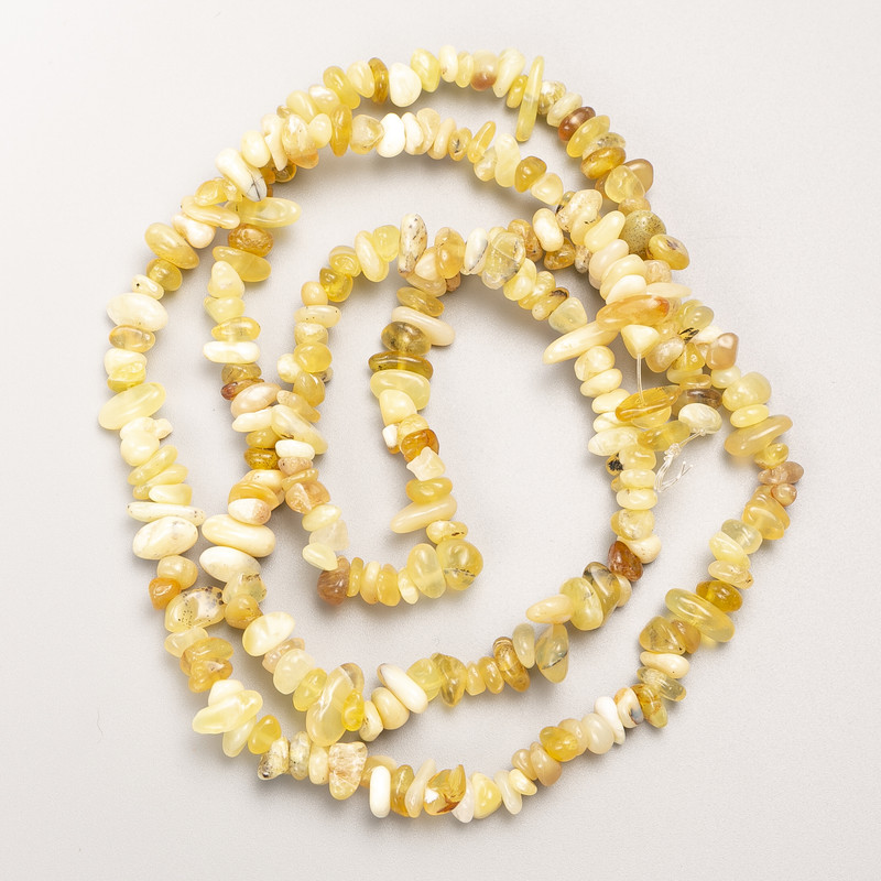 Yellow Turquoise Natural Stone Chip Beads on a Strand, Diameter 7x3mm+-, Length 80cm+