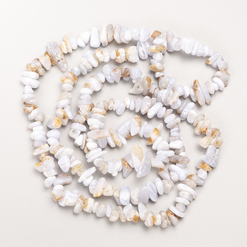 Blue Agate Natural Stone Chip Beads on a Strand, Diameter 9x3mm+-, Length 80cm+
