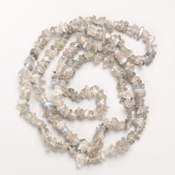 Labradorite Natural Stone Chip Beads on a Strand, Diameter 7x3mm+-, Length 80cm+