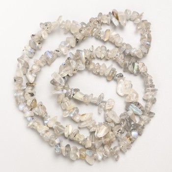 Labradorite Natural Stone Chip Beads on a Strand, Diameter 9x4mm+-, Length 84cm+