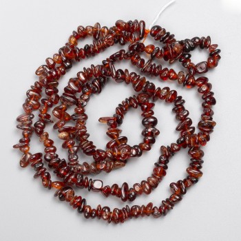 Garnet Hessonite Natural Stone Beads, Chips on Fishing Line, diameter 6x3mm+/-, length 84cm +
