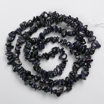 Aventurine Night of Cairo Natural Stone Beads, Chips on Fishing Line, diameter 8x3mm+/-, length 80cm +