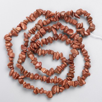 Aventurine Golden Sand (Synthetic) Beads, Chips on Fishing Line, diameter 8x3mm+/-, length 80cm +