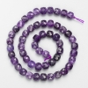 Sugilite Natural Stone Faceted Cube Beads on Thread, diameter 7mm+/-, length 38cm+