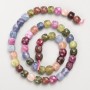 Tourmaline Natural Stone Faceted Cube Beads on Thread, diameter 7mm+/-, length 38cm+
