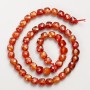 Carnelian Natural Stone Faceted Cube Beads on Thread, diameter 7mm+/-, length 39cm+