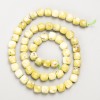 Yellow Jadeite Natural Stone Faceted Cube Beads on Thread, diameter 6.5mm+/-, length 39cm+