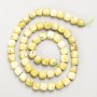 Yellow Jadeite Natural Stone Faceted Cube Beads on Thread, diameter 6.5mm+/-, length 39cm+