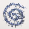 Kyanite Natural Stone "Needle" Chip Beads on Thread, diameter 28x2-10x2mm+/-, length 40cm+/- with seed beads, diameter 3mm
