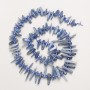 Kyanite Natural Stone "Needle" Chip Beads on Thread, diameter 28x2-10x2mm+/-, length 40cm+/- with seed beads, diameter 3mm
