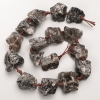 Smoky Quartz Beads, raw natural stone, tumbled, on thread, d 25x27mm+/-, length 42cm+