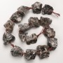 Smoky Quartz Beads, raw natural stone, tumbled, on thread, d 25x27mm+/-, length 42cm+