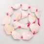 Rose Quartz Beads, raw natural stone, tumbled, on thread, d 22x26mm+/-, length 43cm+