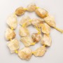 Citrine Beads, raw natural stone, tumbled, on thread, d 22x26mm+/-, length 44cm+