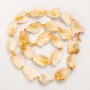 Citrine Beads, raw natural stone, tumbled, on thread, diameter 12-14x10-11mm+/-, length 40cm+
