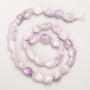 Amethyst Beads, natural stone, faceted polygon, on thread, diameter 10x12mm+/-, length 40cm+