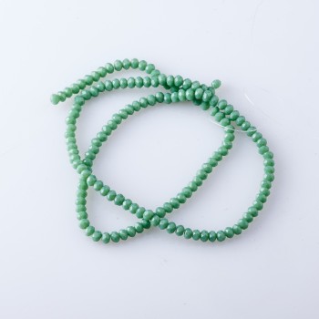 Beads Czech Crystal on thread matte "green peas", diameter 3.5 mm 38-40 cm