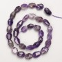 Amethyst Beads, natural stone, faceted polygon, on thread, diameter 8x10mm+/-, length 40cm+