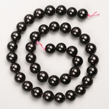 Garnet Beads, natural stone, smooth round, on thread, diameter 10mm+/-, length 38cm+