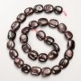 Garnet Beads, Natural Stone, Tumbled on Thread, d 12x13x7mm+/-, Length 40cm+