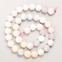 Morganite Beads, Natural Stone, Faceted Round Bead on Thread, Diameter 10mm+/-, Length 39cm+