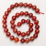 Carnelian Beads, Natural Stone, Faceted Round Bead on Thread, Diameter 10mm+/-, Length 38cm+
