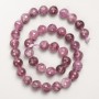 Rubellite Tourmaline Beads, Natural Stone, Faceted Round Bead on Thread, Diameter 10mm+/-, Length 38cm+