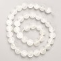 Belomorite Beads, Natural Stone, Smooth Round Bead on Thread, Diameter 10mm+/-, Length 39cm+